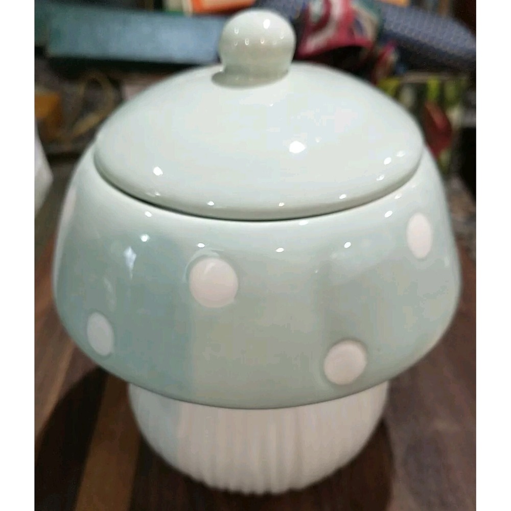 Spotted MUSHROOM‎ Canister Grey\Blue White Spots